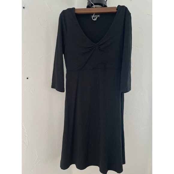 Toad & Co Rosalinda Small Dress Black Organic Ruched - Picture 2 of 6